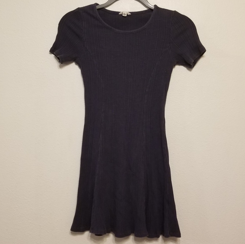 Maddie navy fit & flare ribbed stretch dress